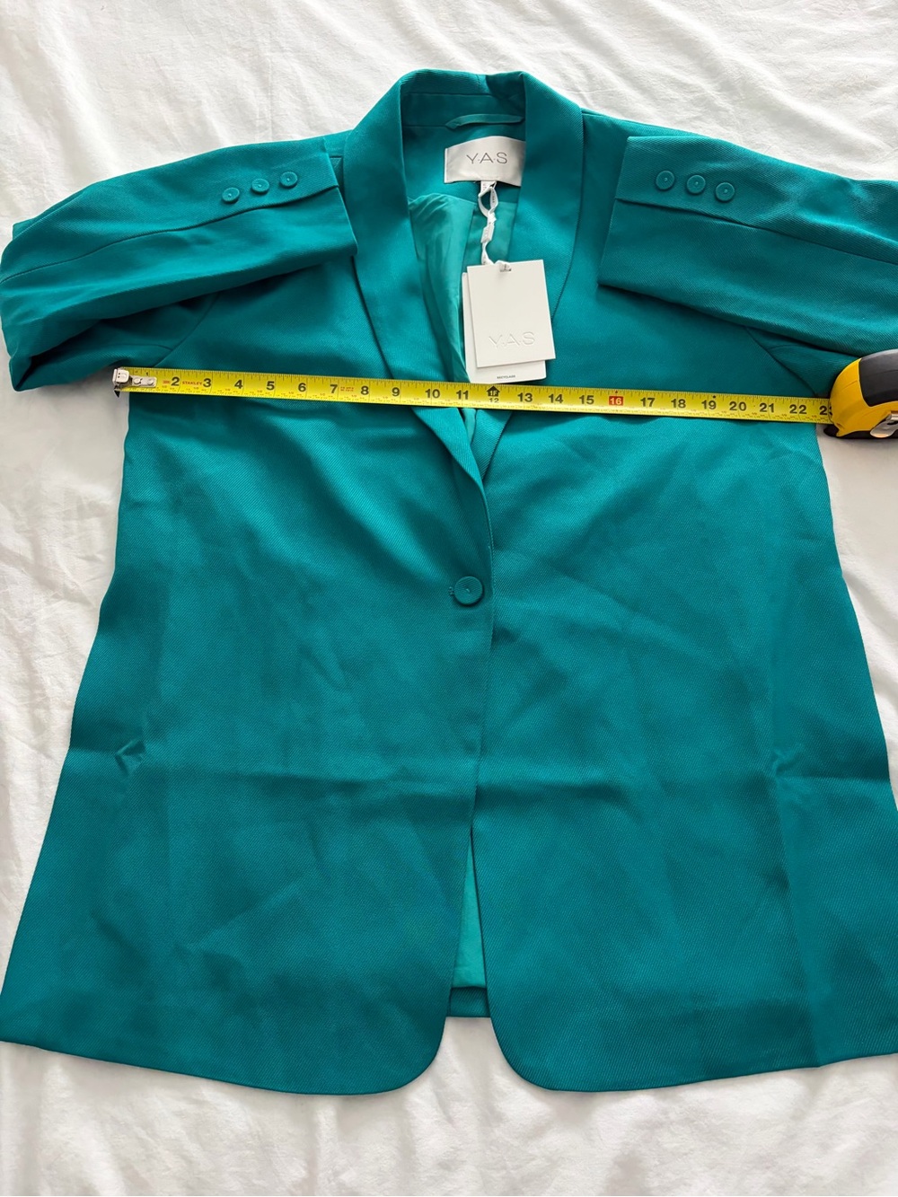 Y.A.S Oversized Turquoise Women's Blazer Longline Tailored Suit Jacket Size XL - Picture 9 of 12